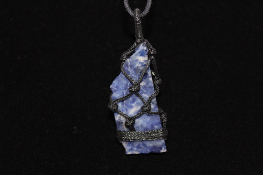 Pendant - Macrame - Sodalite - lge