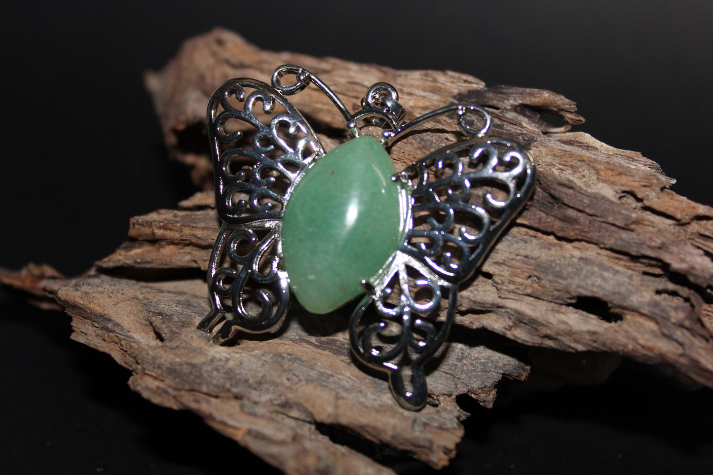 Pendant - Butterfly - Green Aventurine