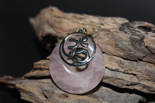 Pendant - OM - Rose Quartz