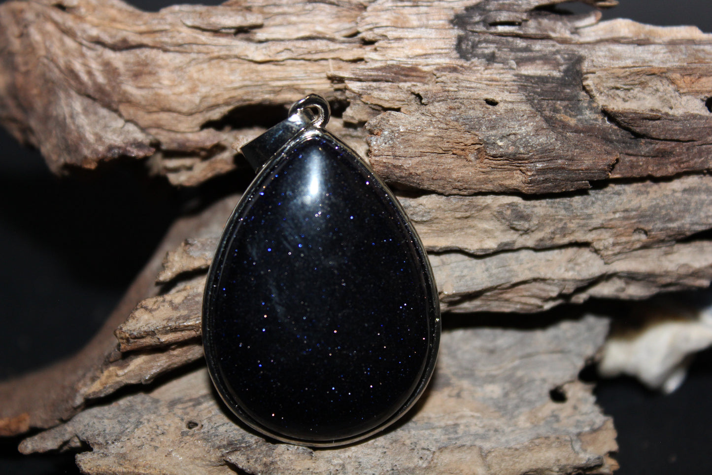 Pendant - Tear - Blue Goldstone