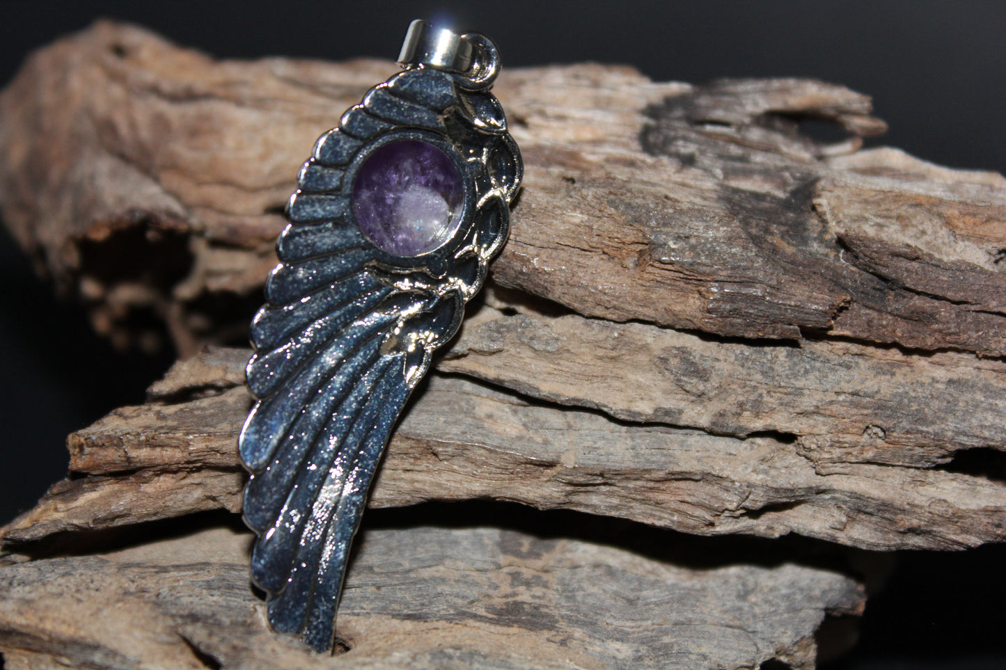 Pendant - Angel Wing - Amethyst