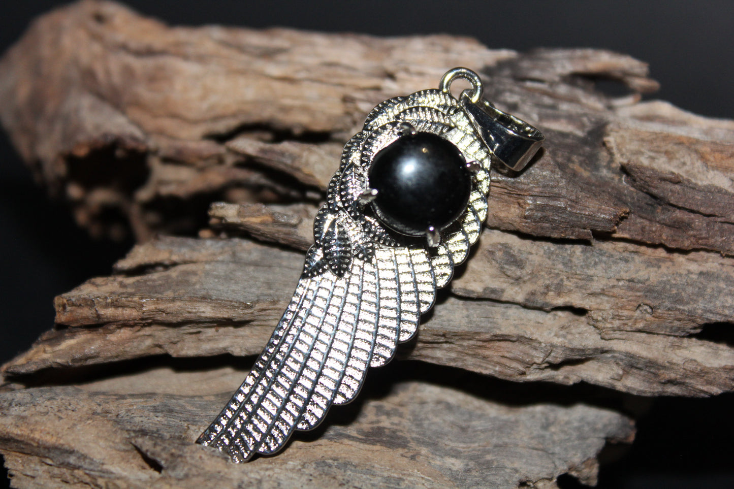 Pendant - Angel Wing - Onyx