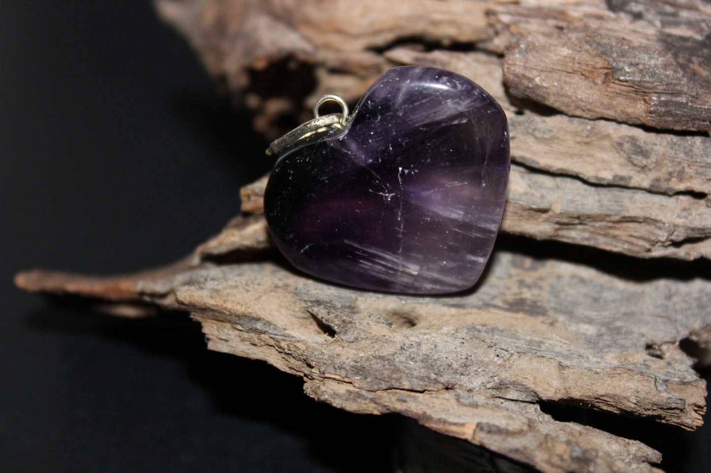 Pendant - Heart - Amethyst - med