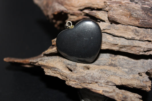 Pendant - Heart - Hematite - sml