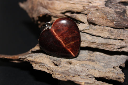 Pendant - Heart - Red Tiger Eye - med