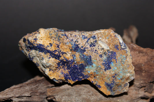 Raw - Azurite with Malachite (on matrix) - med