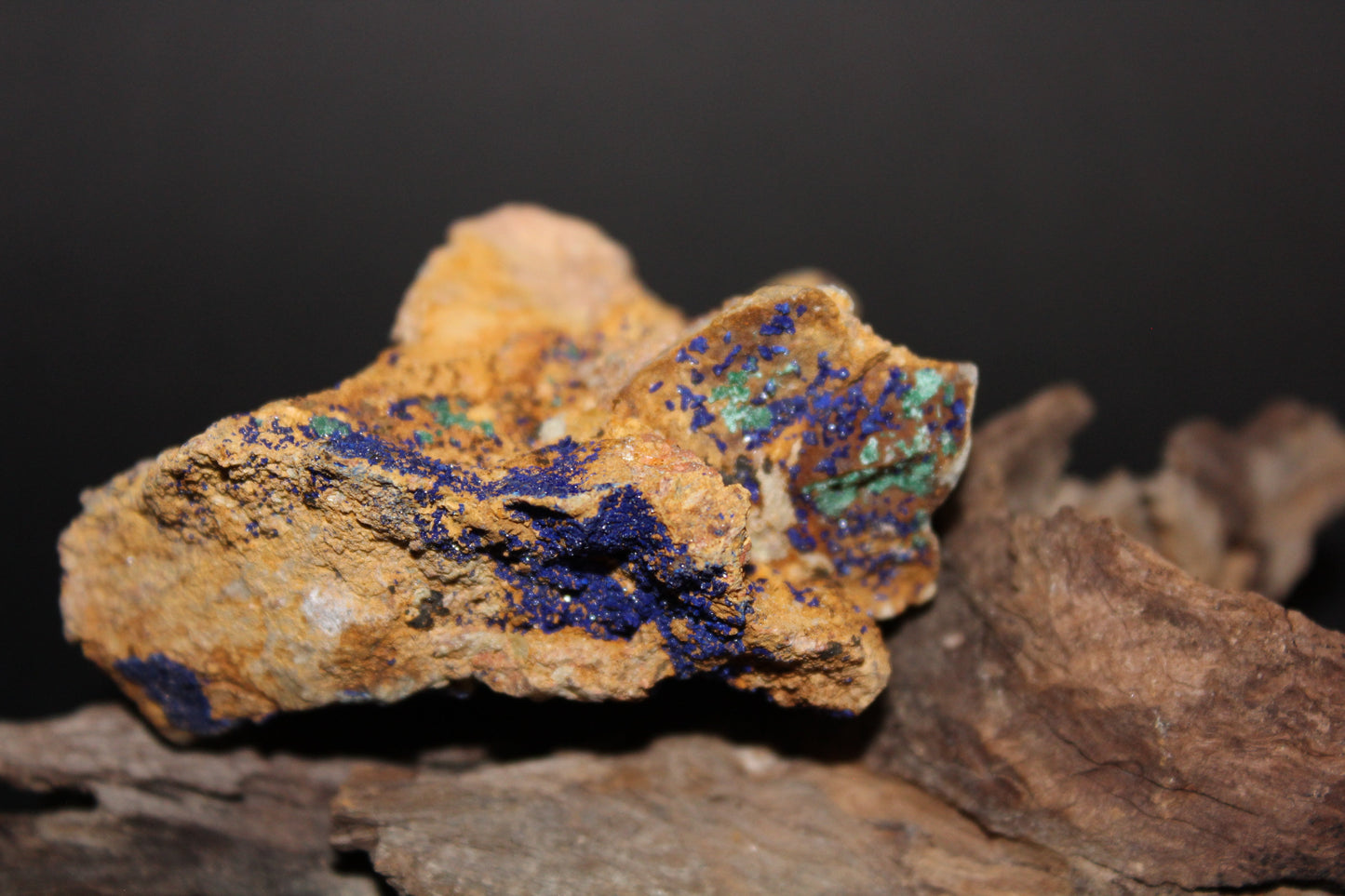 Raw - Azurite with Malachite (on matrix) - med