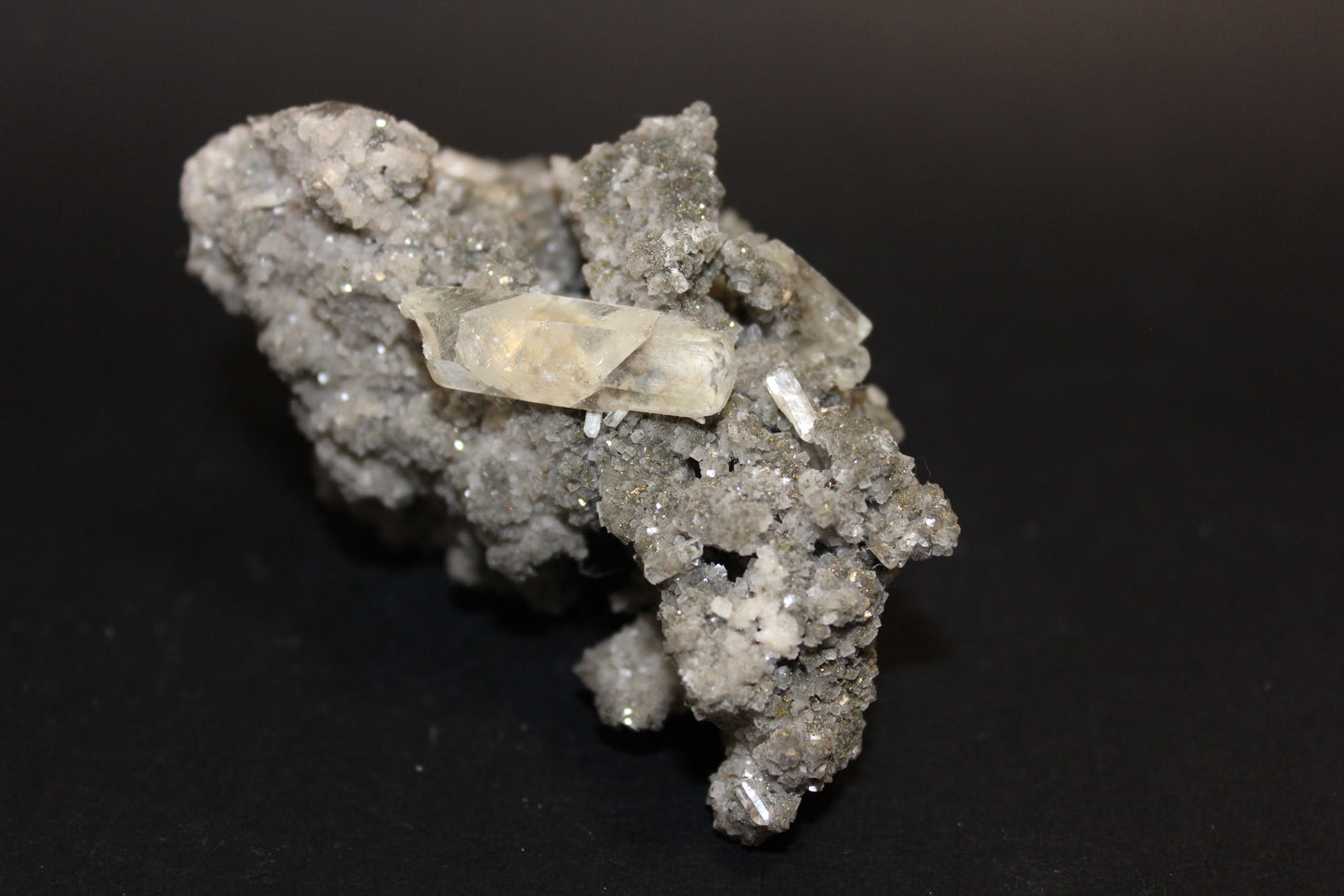 Raw - Calcite (on Dolomite and Pyrite matrix - Missouri) - lge