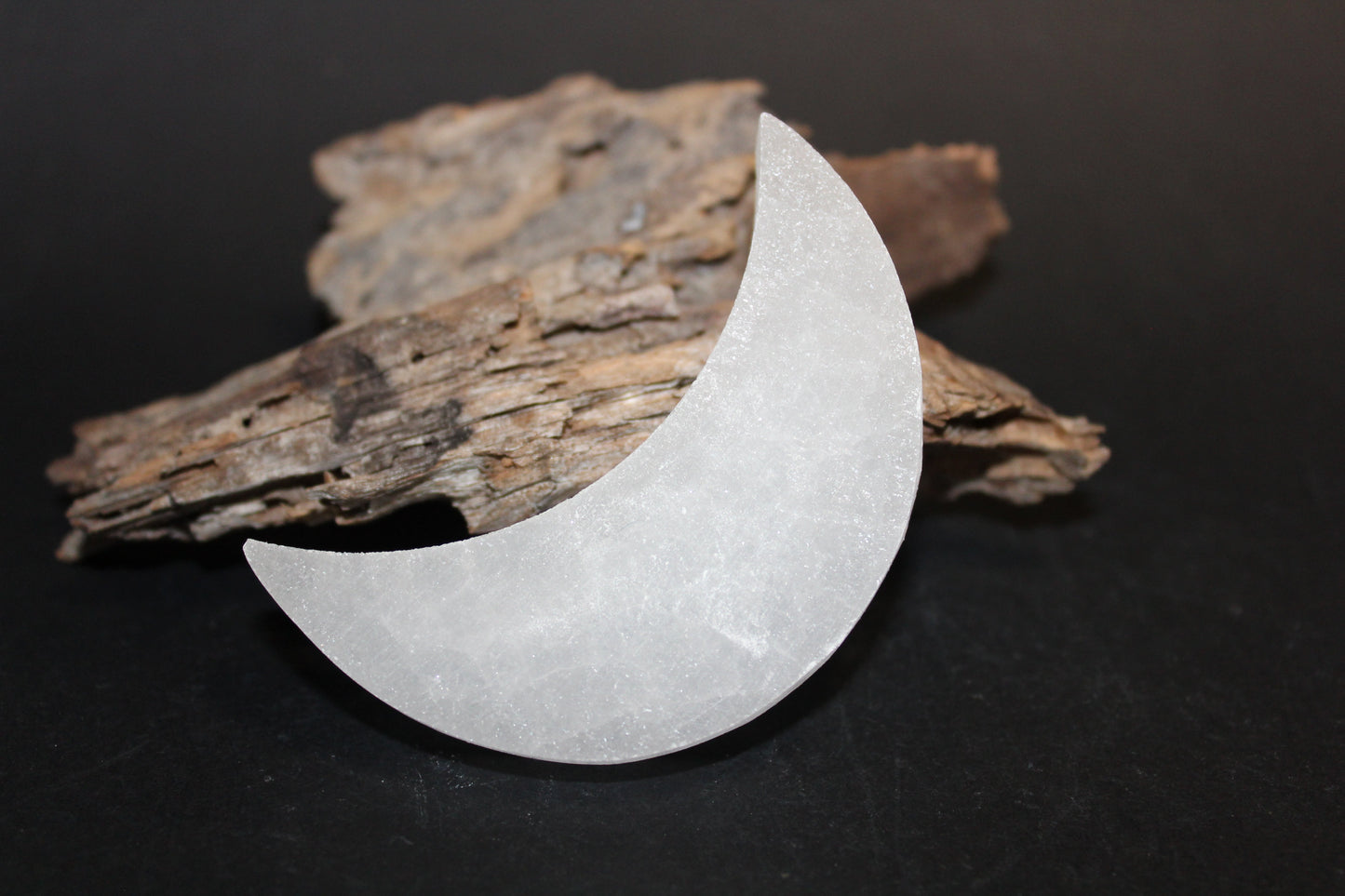 Carved - Selenite - Charging Plate (moon)
