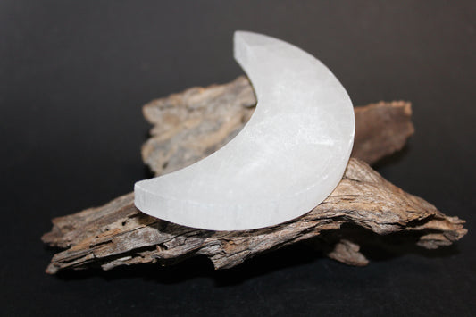 Carved - Selenite - Charging Plate (moon)