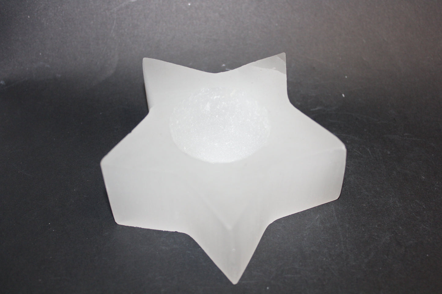 Carved - Selenite - Candle Holder (Star)