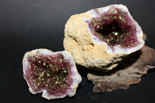 Geode - Clear Quartz (Purple/Green - dyed) - sml/med