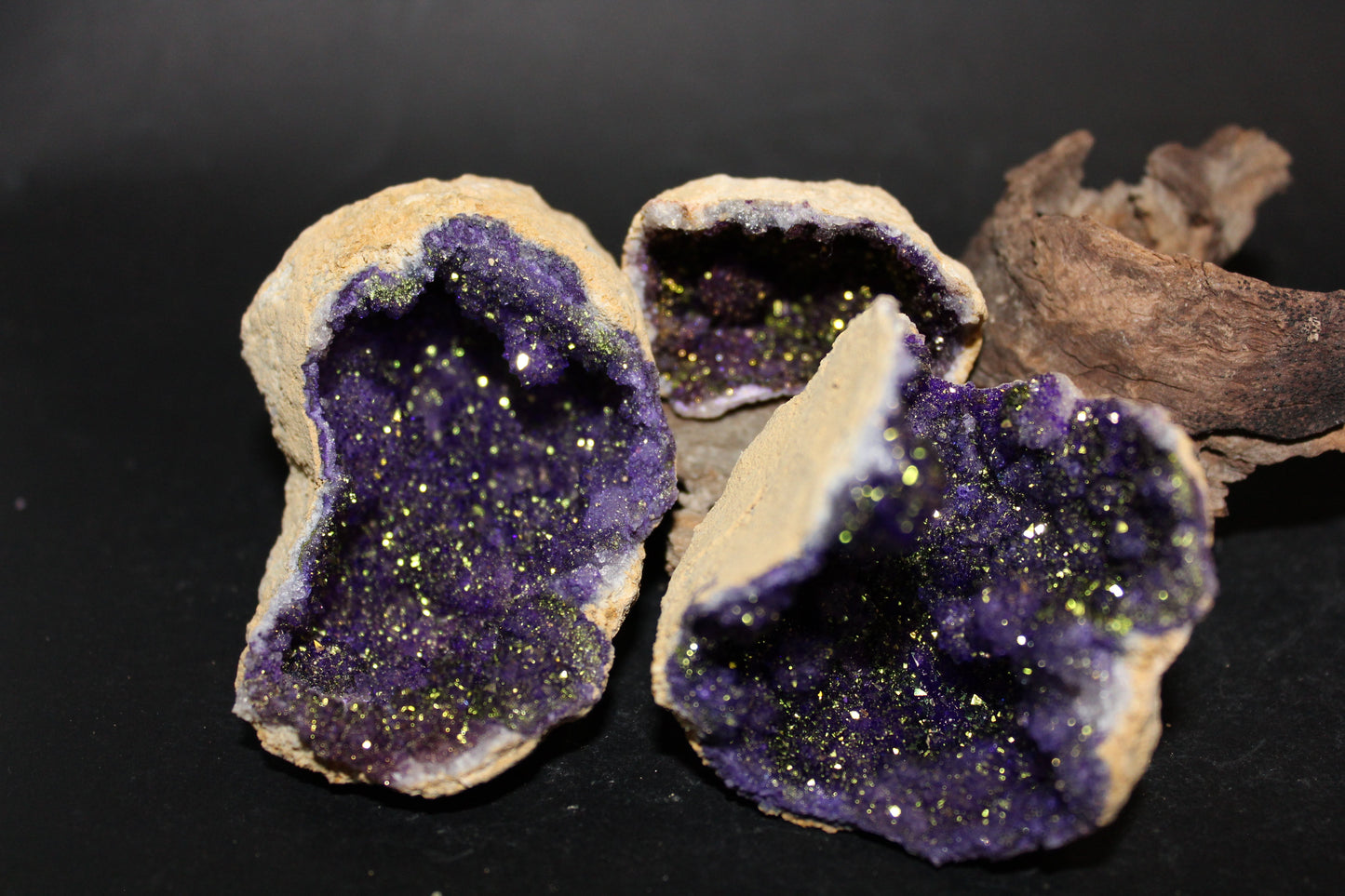 Geode - Clear Quartz (Purple/Green - dyed) - med