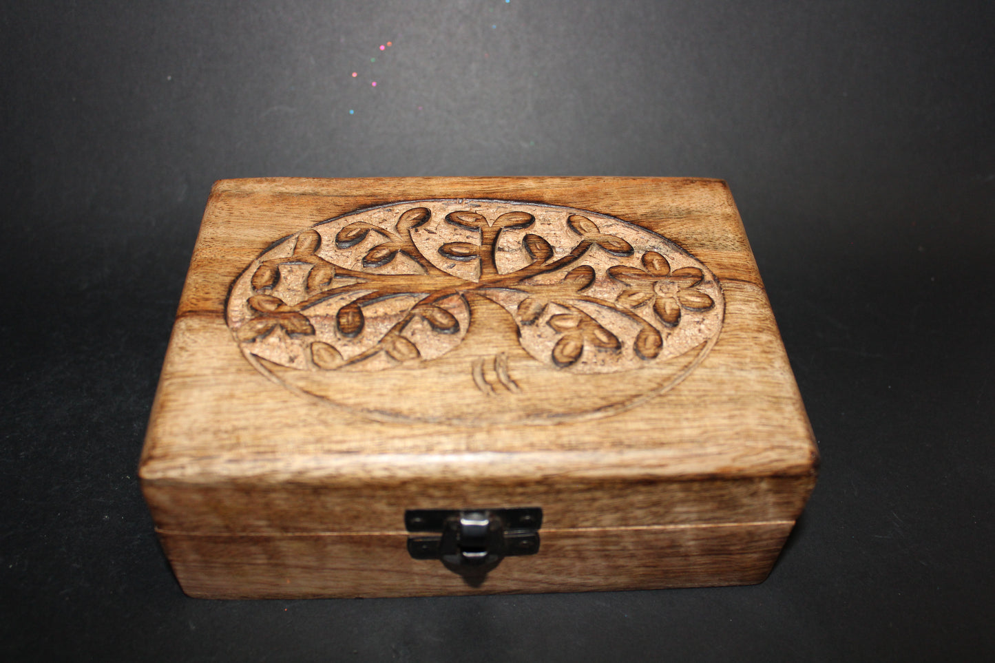 Box - carved timber - Tree of Life - med