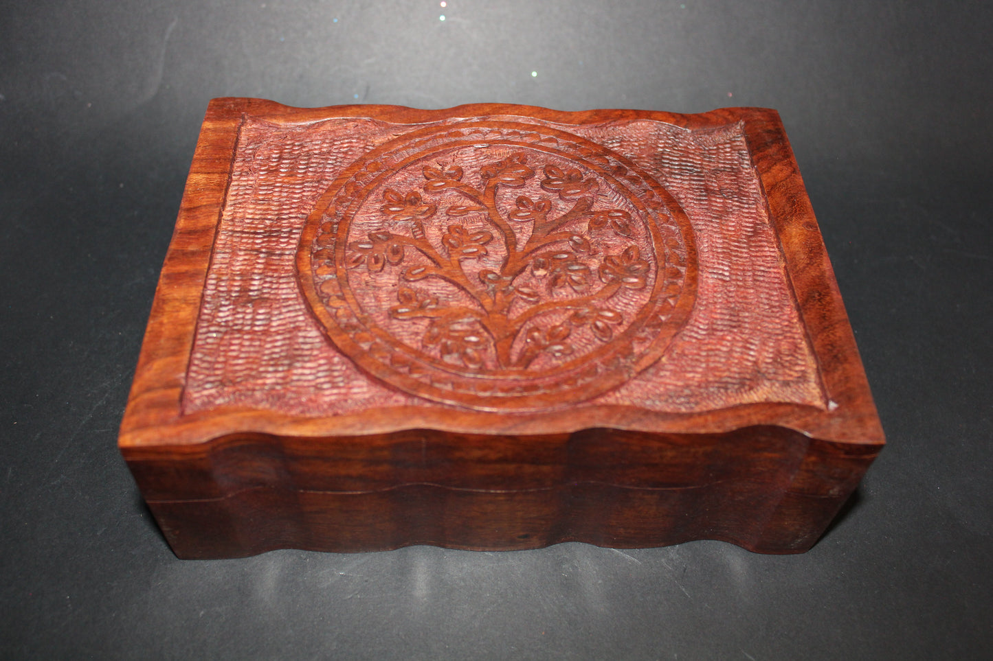 Box - carved timber - Tree of Life - lge