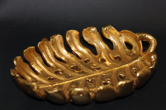 Tray - Ceramic - gold leaf - lge