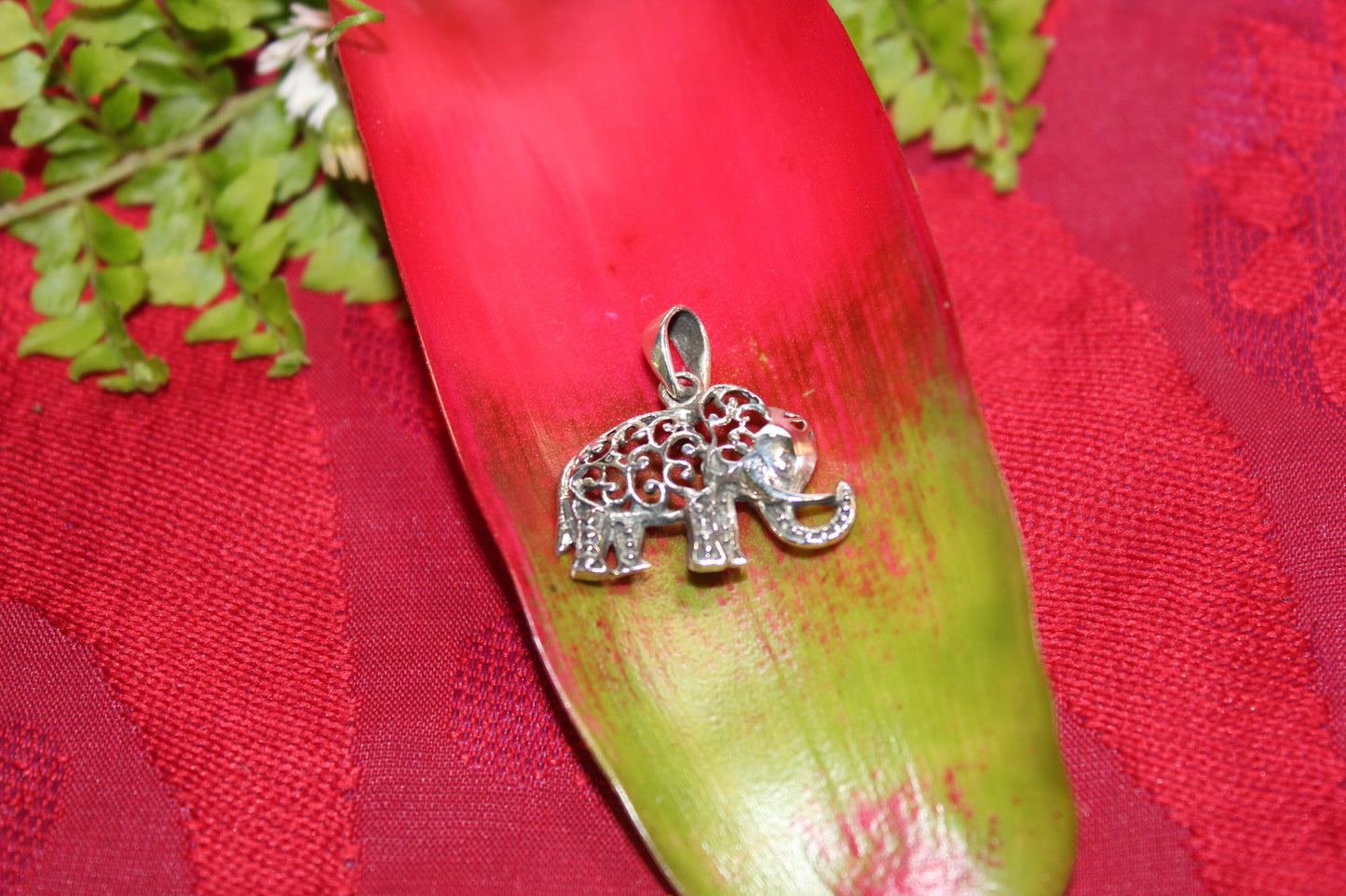Pendant - S/S - Elephant (filigree) - sml