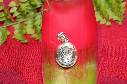 Pendant - S/S - Locket - oval - engraved - sml
