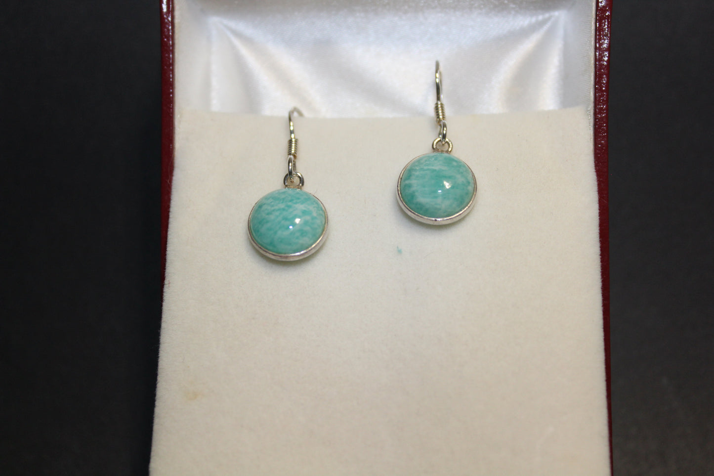 Earrings - Amazonite - round