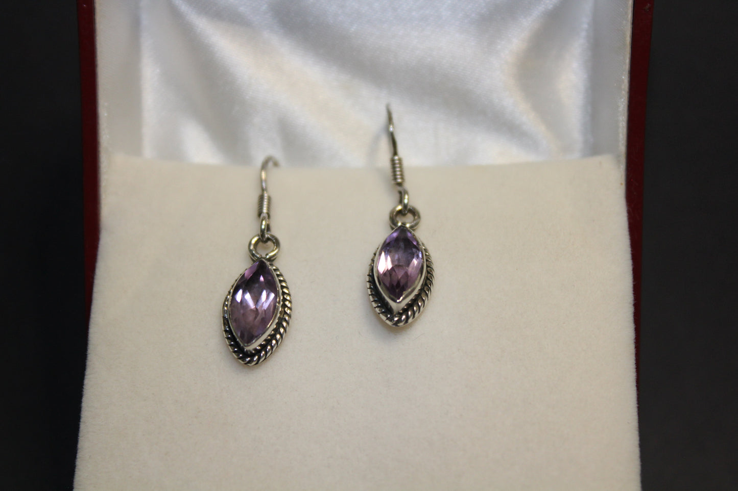 Earrings - Amethyst (faceted) - oval