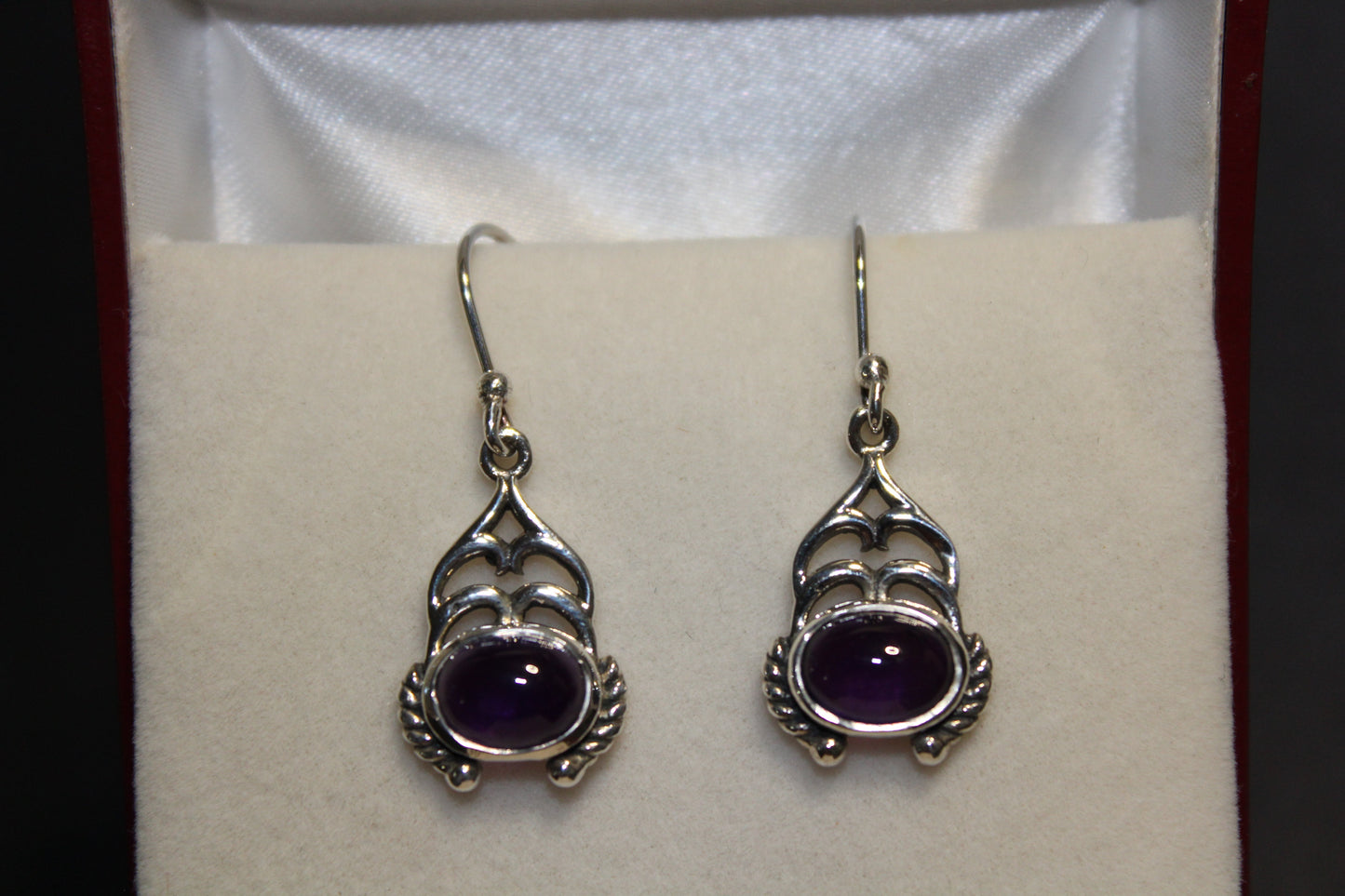 Earrings - Amethyst - oval