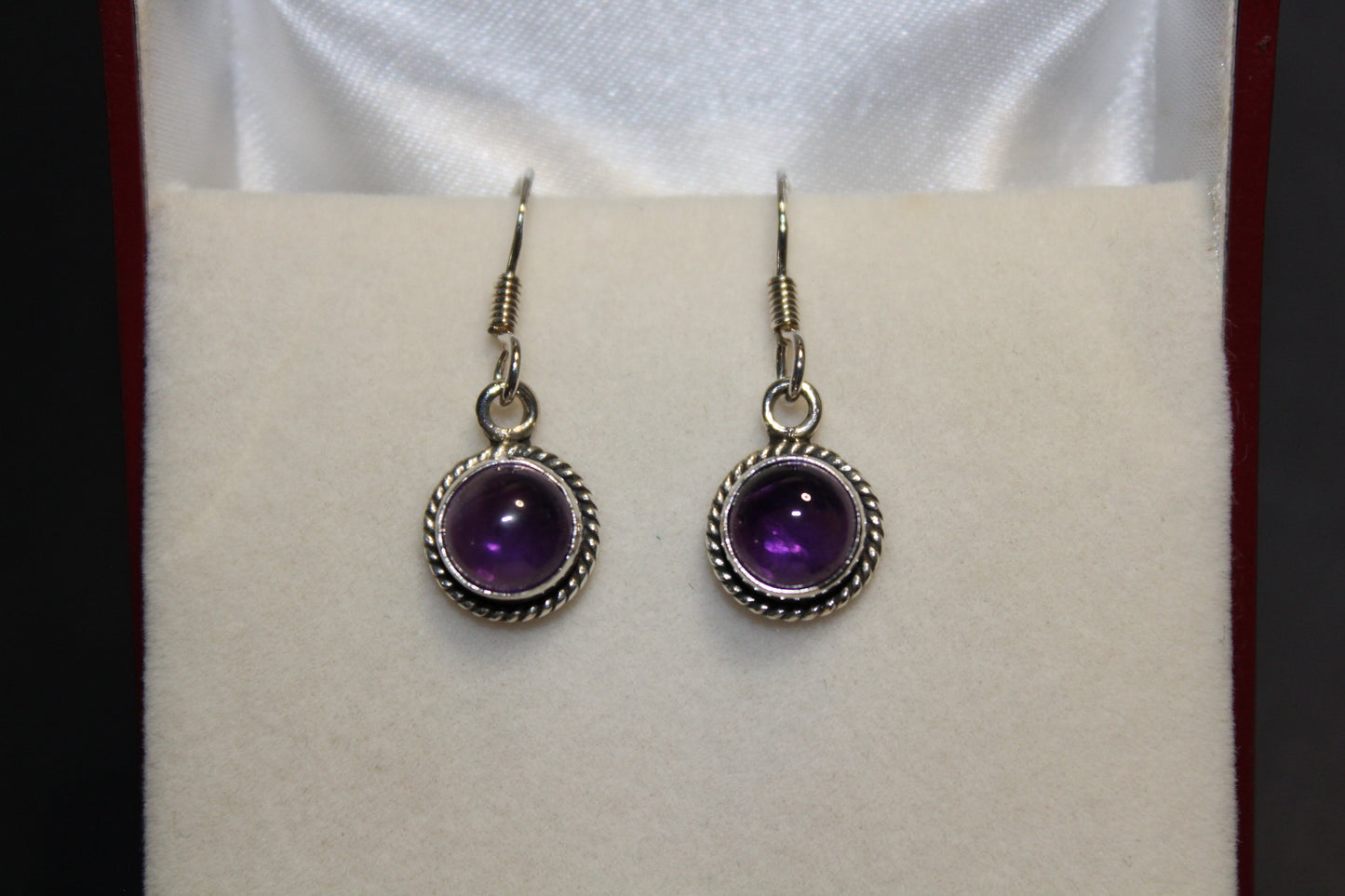 Earrings - Amethyst - round