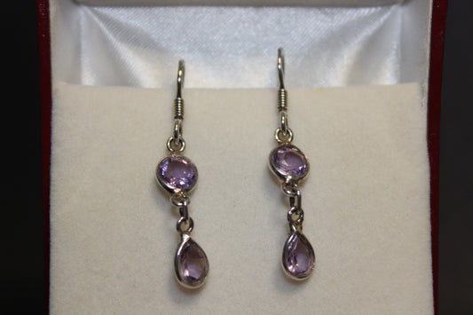 Earrings - Amethyst (faceted) - round/tear