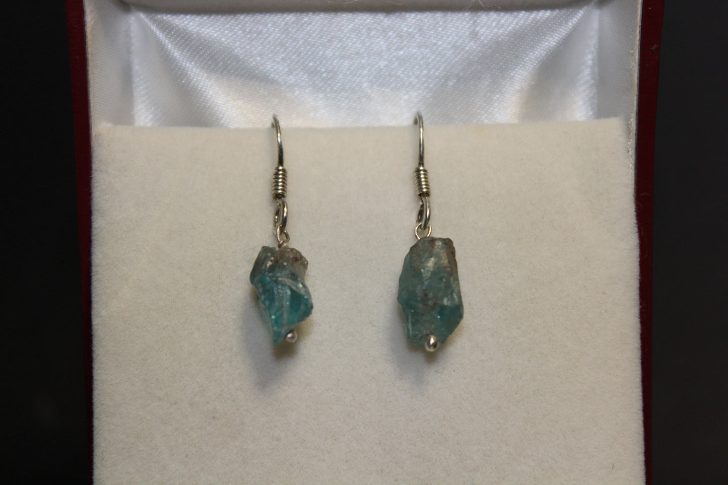 Earrings - Apatite - raw