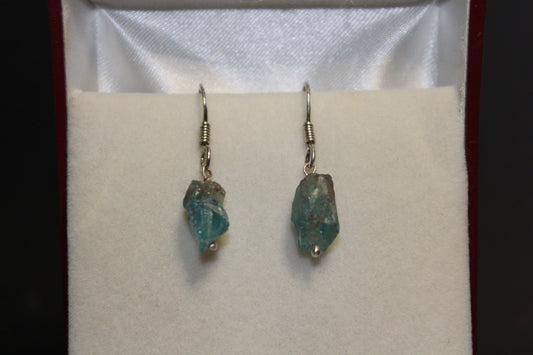 Earrings - Apatite - raw
