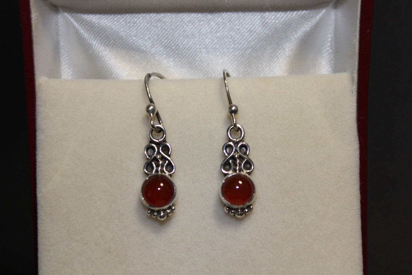 Earrings - Carnelian - round