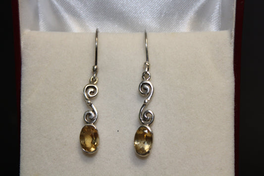 Earrings - Citrine (faceted) - oval