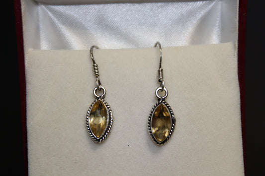 Earrings - Citrine (faceted) - oval
