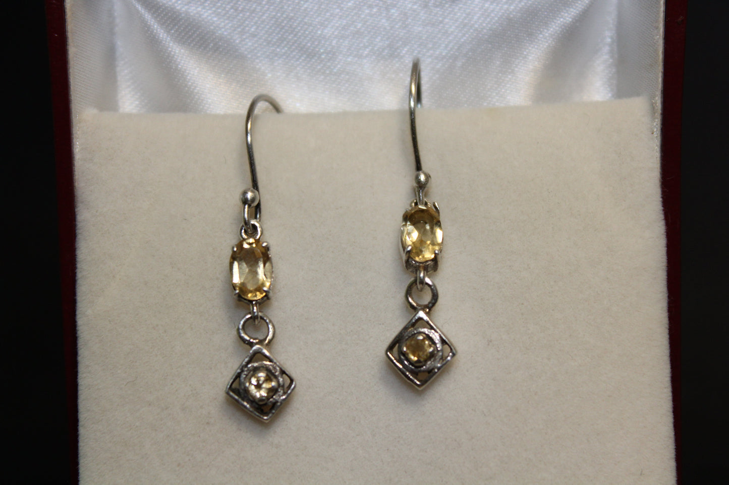Earrings - Citrine - 2 drops - oval/round