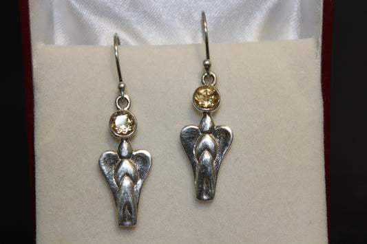 Earrings - Citrine (faceted) - round