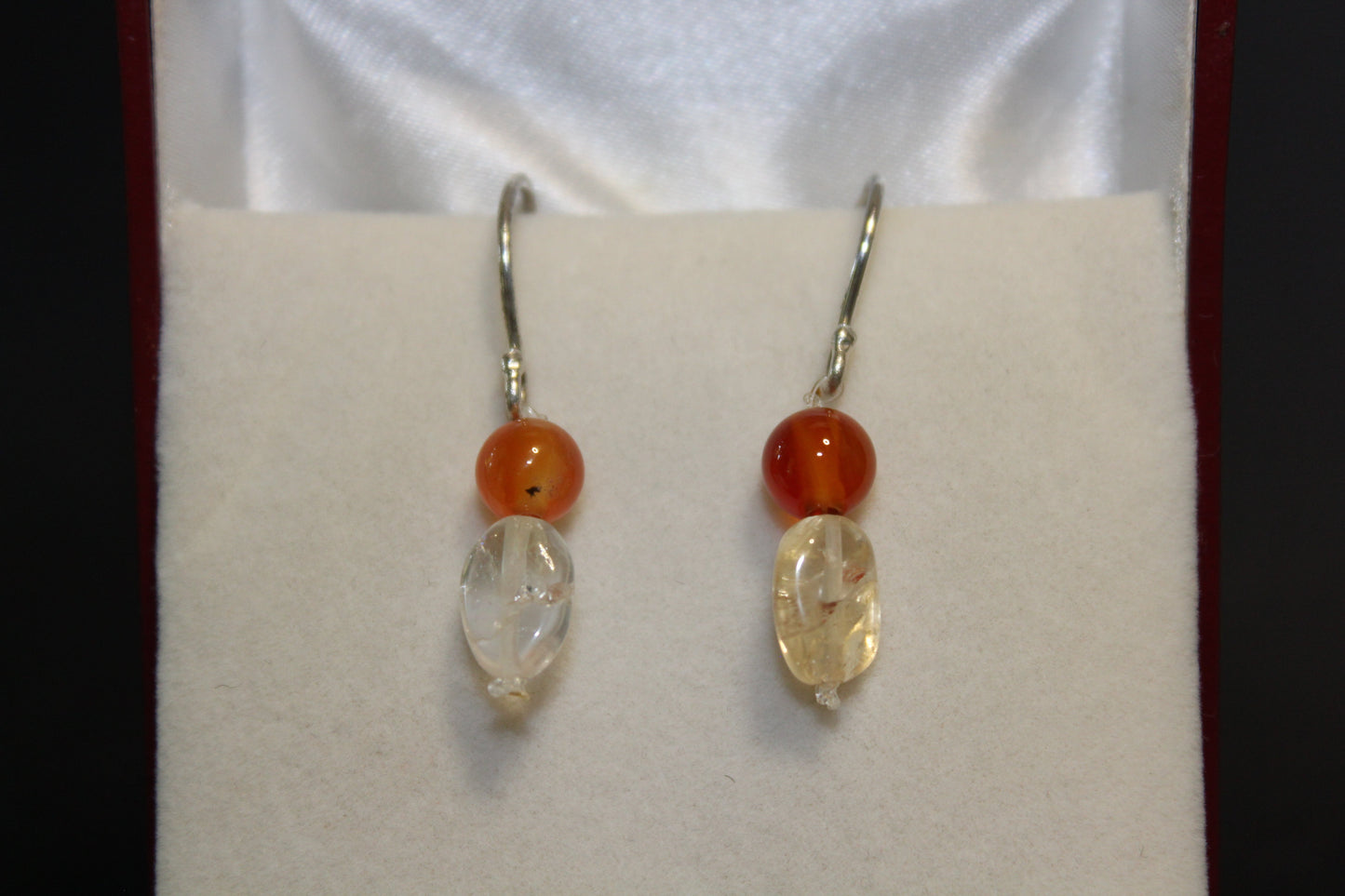 Earrings - Citrine/Carnelian - round/oval