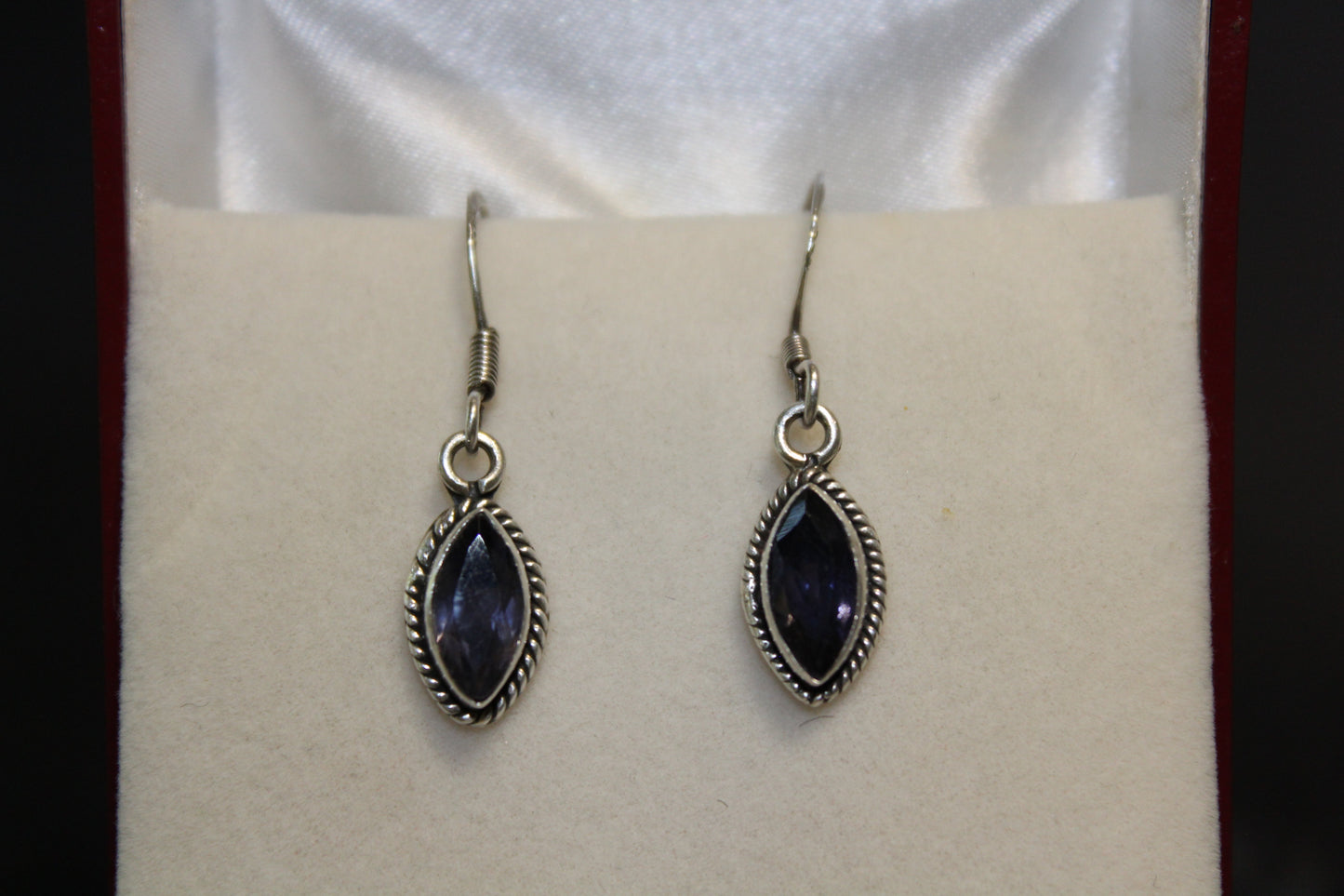 Earrings - Iolite (faceted)  - oval
