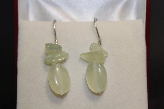 Earrings - Jade - oval/chips