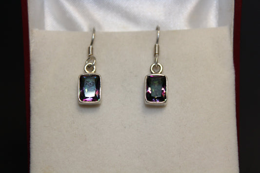Earrings - Mystic Topaz (faceted) - square