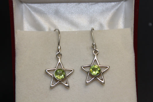 Earrings - Peridot (faceted) - round