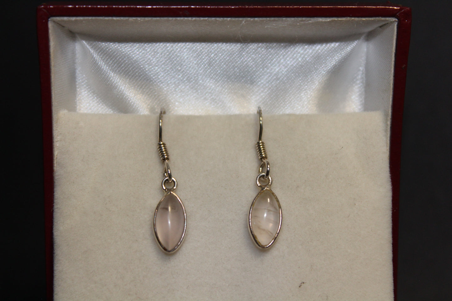 Earrings - Rose Quartz - oval