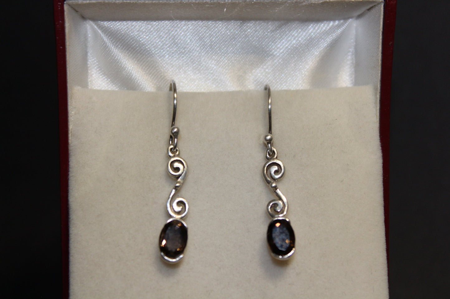 Earrings - Smoky Quartz (faceted)  - oval