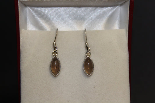 Earrings - Smoky Quartz - oval