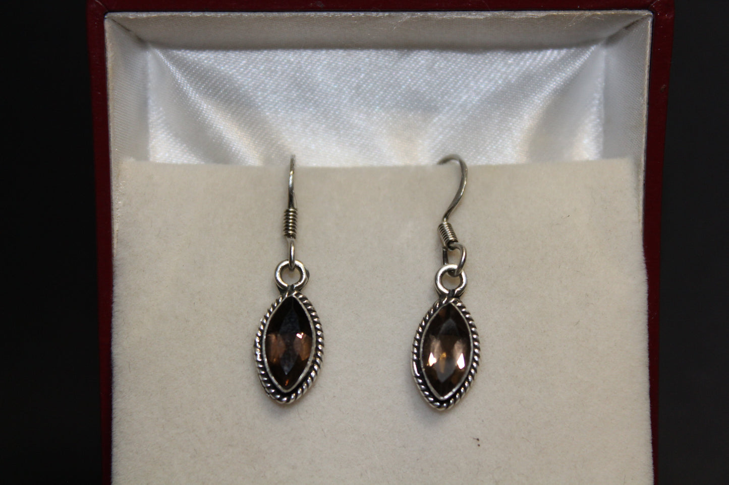 Earrings - Smoky Quartz  (faceted) - oval