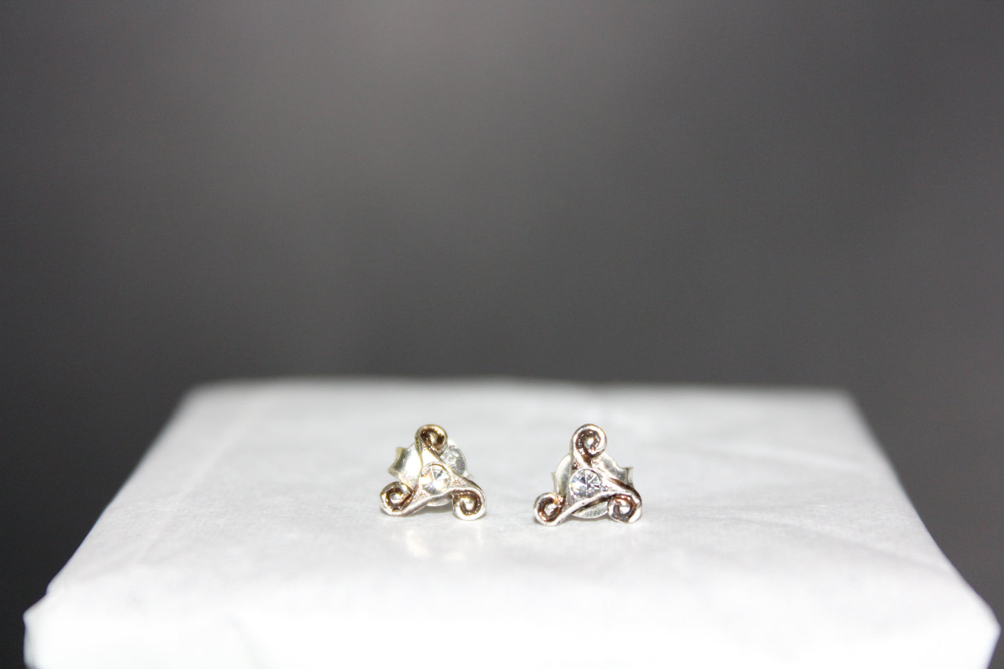 Earrings - Studs - Celtic setting with Cubic Zirconia