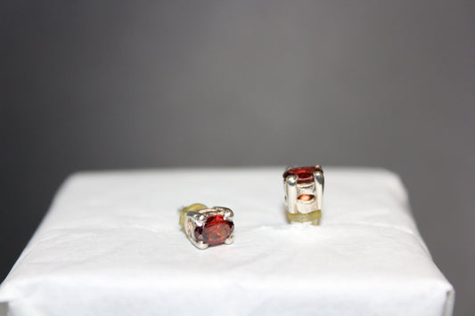 Earrings - Studs - Citrine (faceted) - square