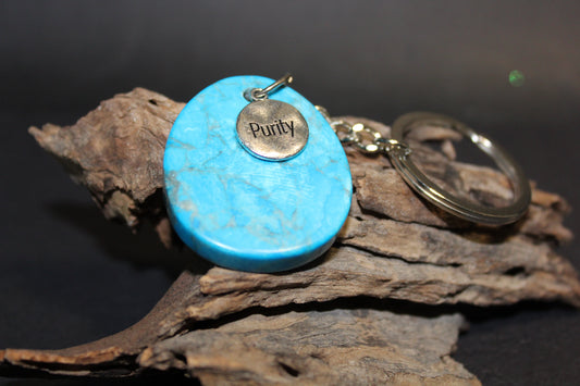 Keyring - Palmstone - Blue Howlite