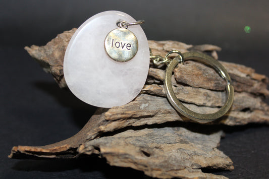 Keyring - Palmstone - Rose Quartz