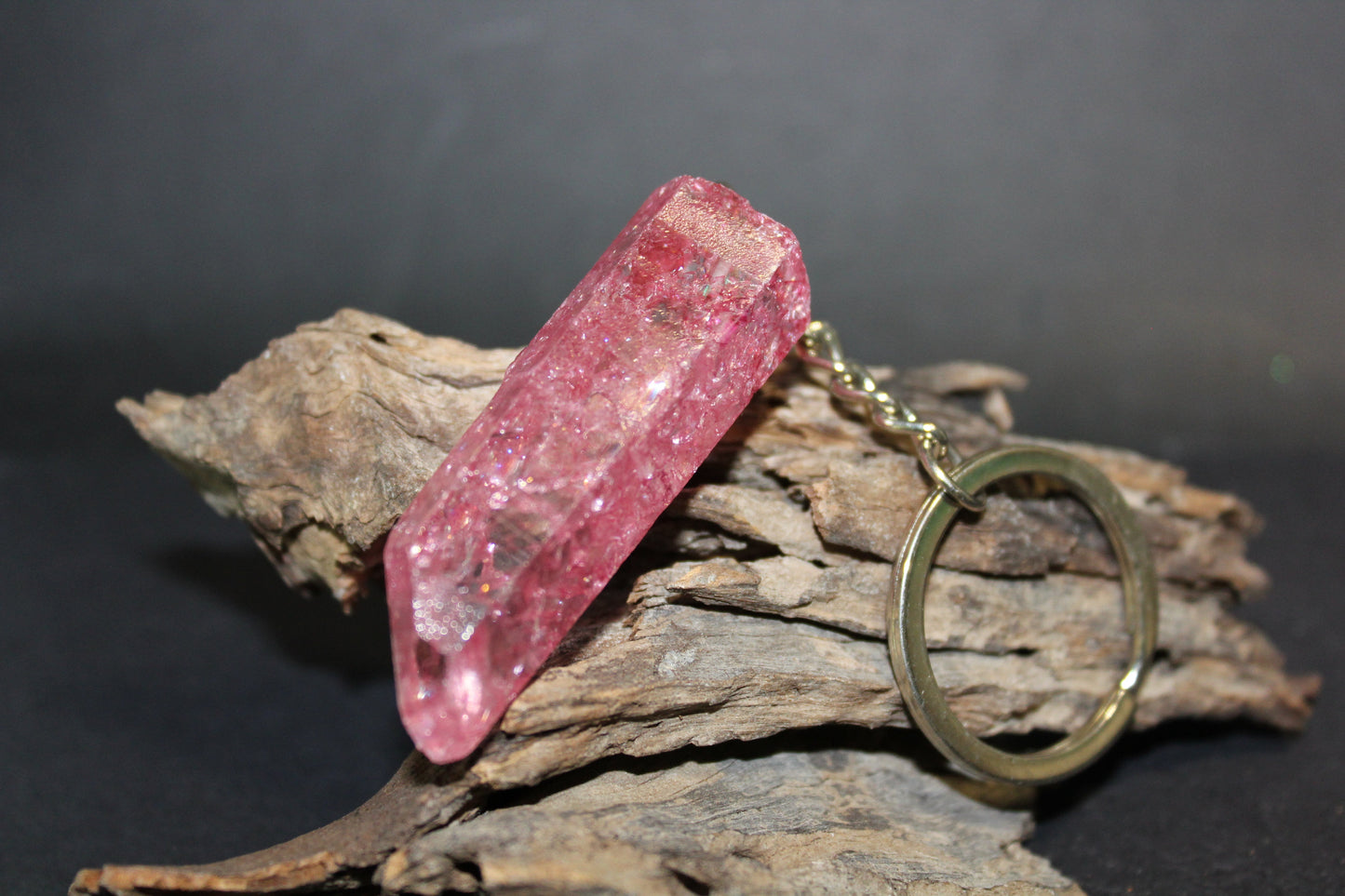 Keyring - Point - Quartz (Dyed) - 5 colours