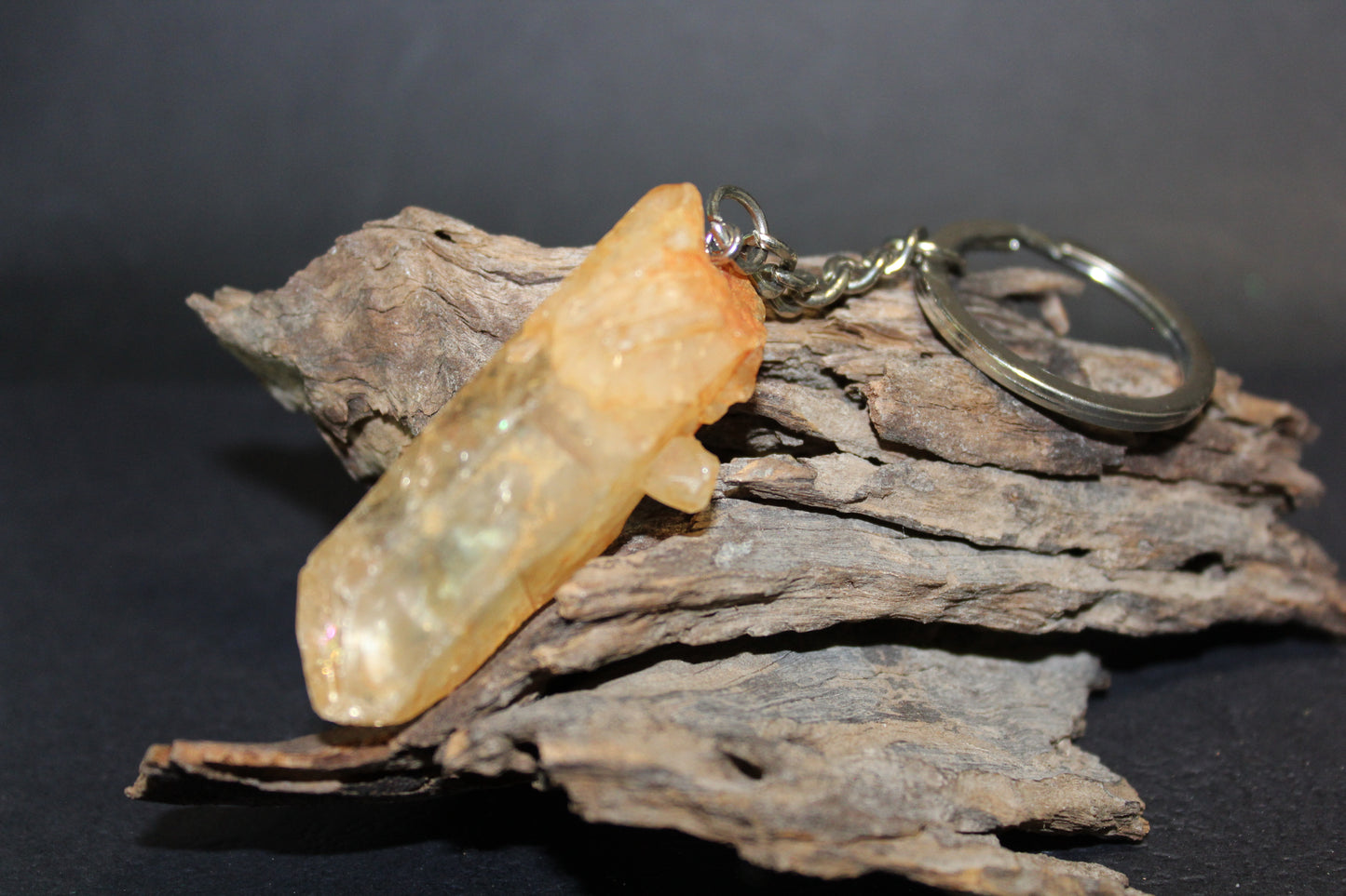 Keyring - Point - Quartz (Dyed) - 5 colours