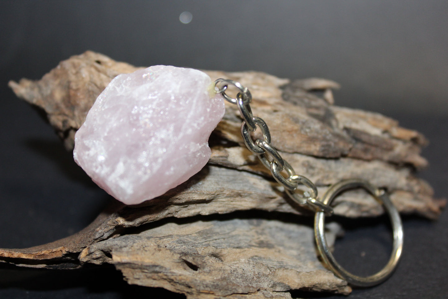 Keyring - Raw - Rose Quartz